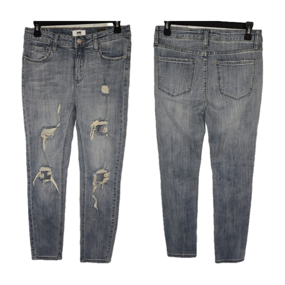 L&m black Label Distressed Jeans Skinny Size 7 kylie high rise